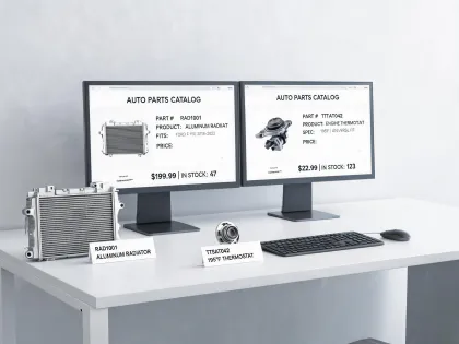 E-commerce auto parts catalog workstation